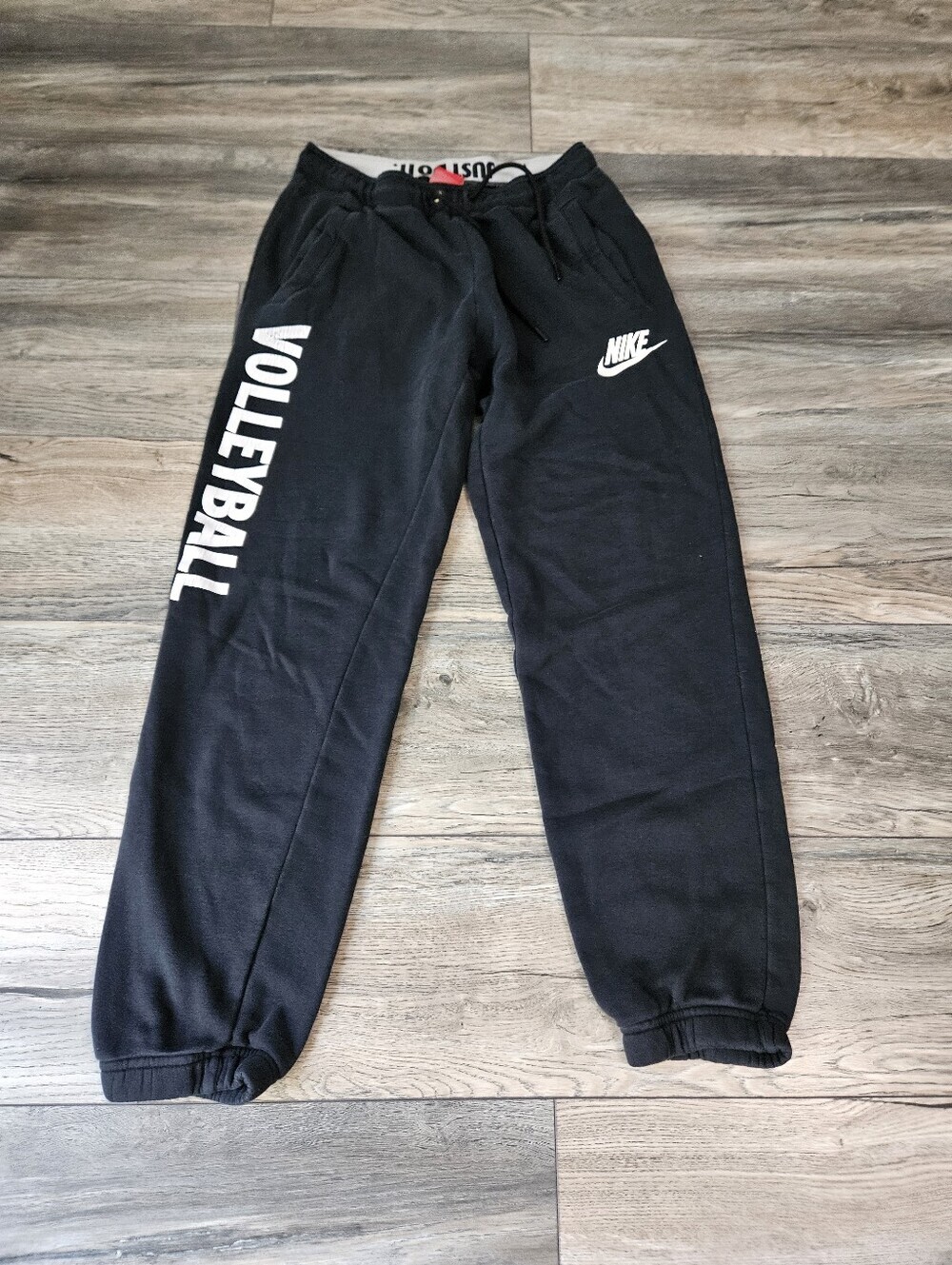 Nike Kids Black Sweatpants with White Volleyball Side Print